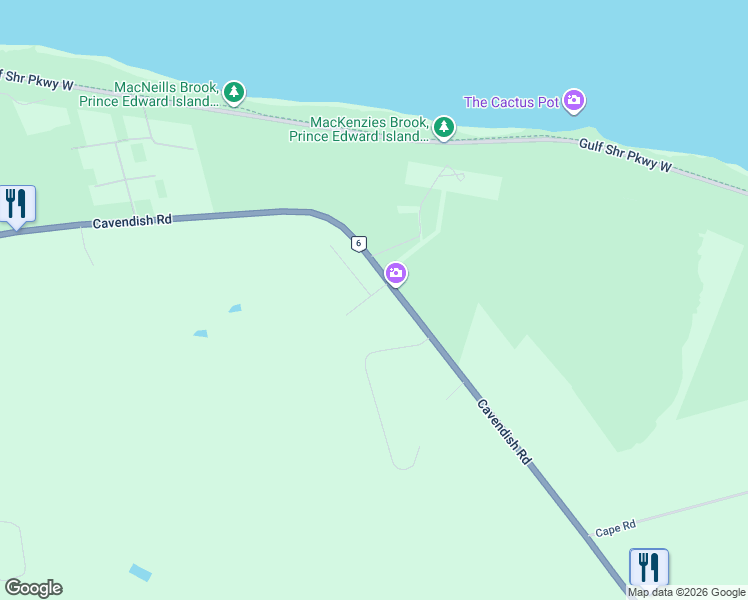 map of restaurants, bars, coffee shops, grocery stores, and more near in Cavendish