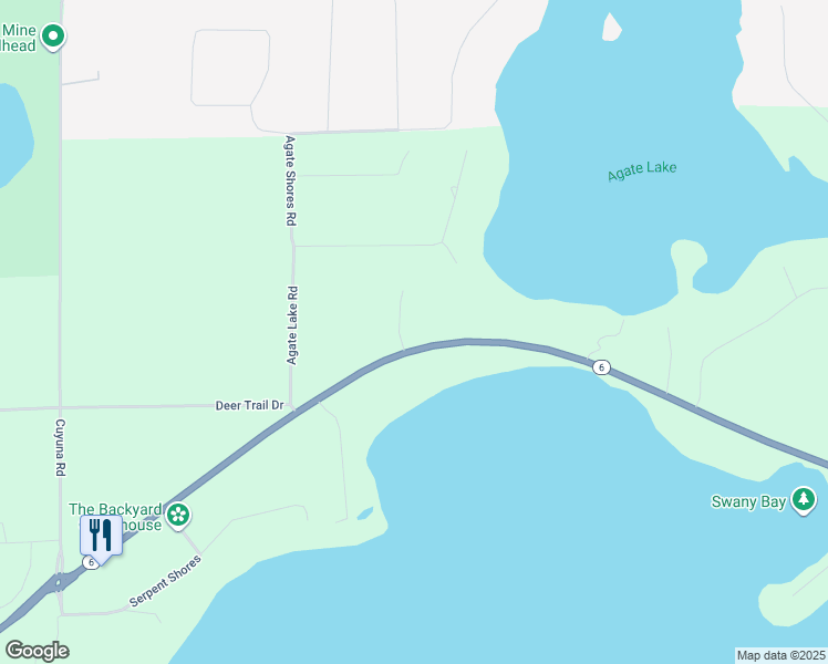 map of restaurants, bars, coffee shops, grocery stores, and more near 23170 Miller Circle in Deerwood