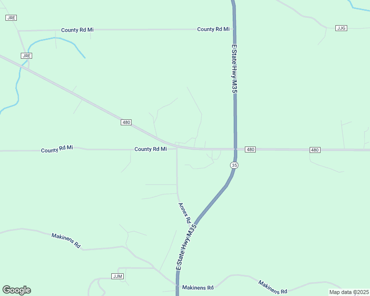 map of restaurants, bars, coffee shops, grocery stores, and more near 91 County Road 480 in Negaunee