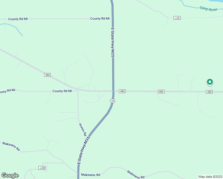 map of restaurants, bars, coffee shops, grocery stores, and more near County Road 480 in Negaunee
