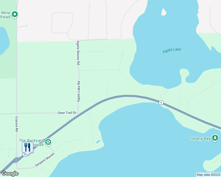 map of restaurants, bars, coffee shops, grocery stores, and more near 23170 Miller Circle in Deerwood