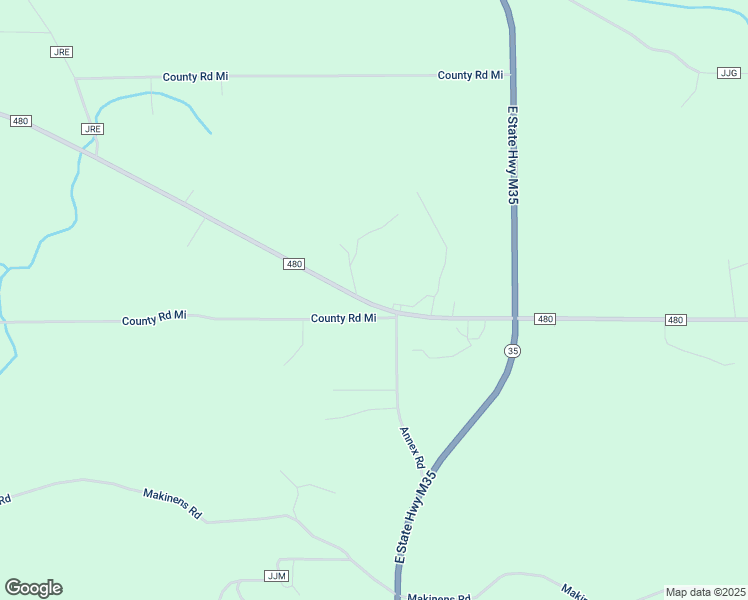 map of restaurants, bars, coffee shops, grocery stores, and more near County Road 480 in Negaunee