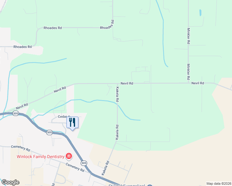 map of restaurants, bars, coffee shops, grocery stores, and more near 706 Nevil Road in Winlock