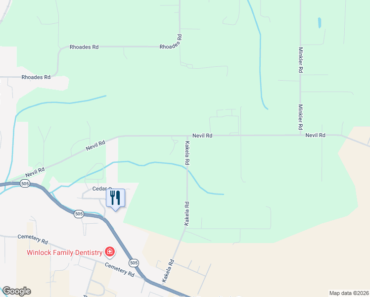 map of restaurants, bars, coffee shops, grocery stores, and more near 706 Nevil Road in Winlock