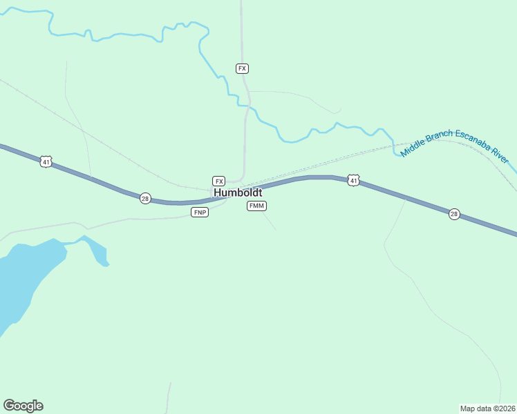map of restaurants, bars, coffee shops, grocery stores, and more near County Highway FMM in Marquette County