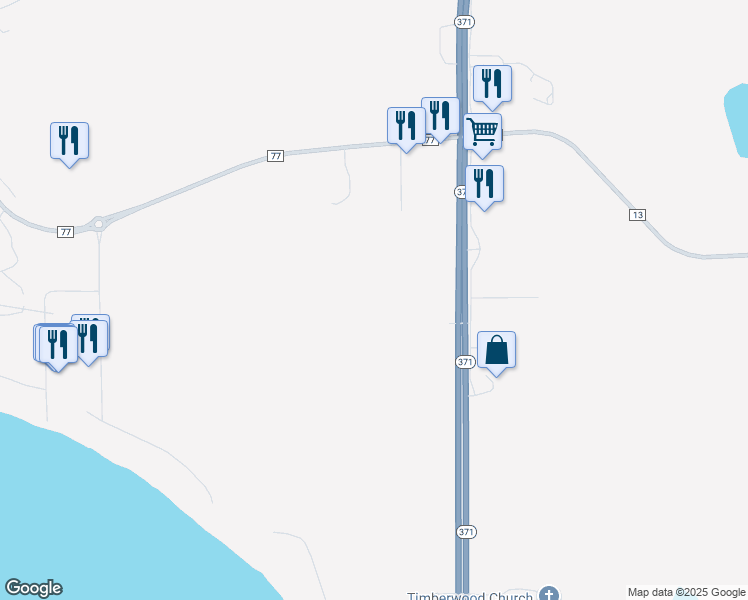 map of restaurants, bars, coffee shops, grocery stores, and more near 23787 Minnesota 371 in Nisswa