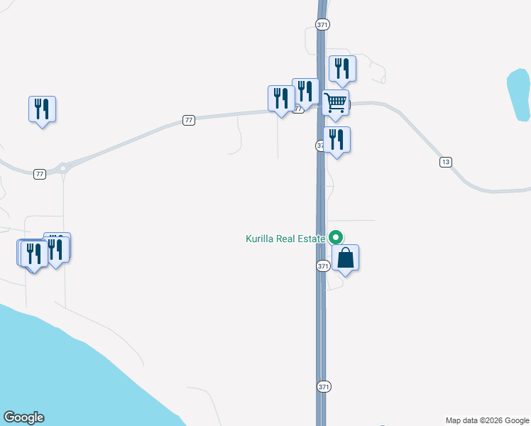 map of restaurants, bars, coffee shops, grocery stores, and more near 23787 Minnesota 371 in Nisswa
