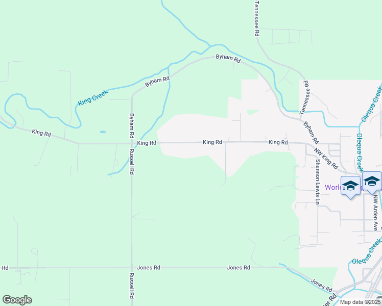 map of restaurants, bars, coffee shops, grocery stores, and more near 877 King Road in Winlock