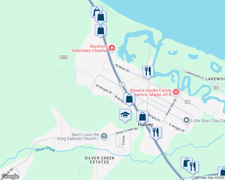 map of restaurants, bars, coffee shops, grocery stores, and more near 317-435 West Wright Street in Marquette