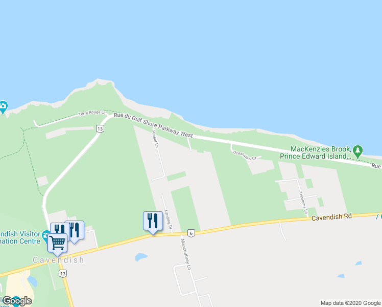 map of restaurants, bars, coffee shops, grocery stores, and more near 24 Bonnie Acres Drive in New Glasgow