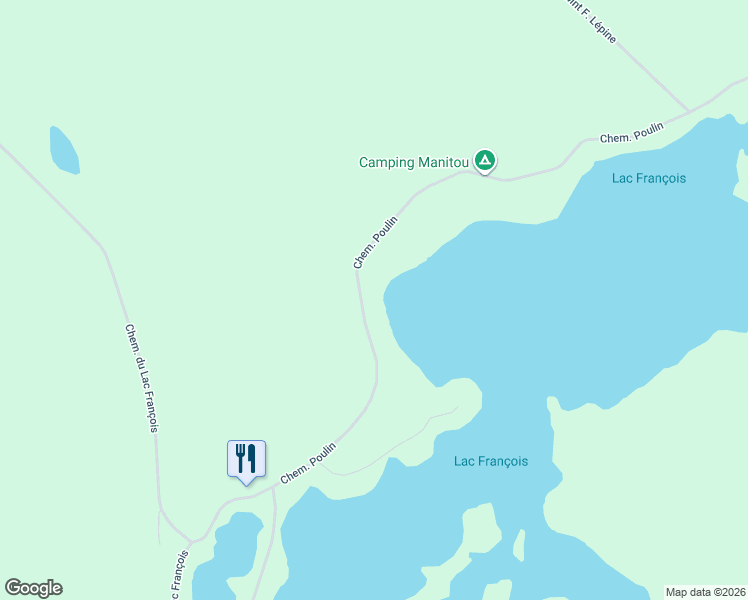 map of restaurants, bars, coffee shops, grocery stores, and more near 43 Chemin Poulin in Kiamika