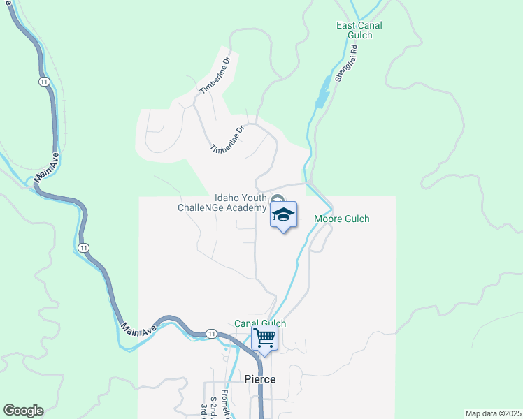 map of restaurants, bars, coffee shops, grocery stores, and more near 116 Cottonwood Street in Pierce
