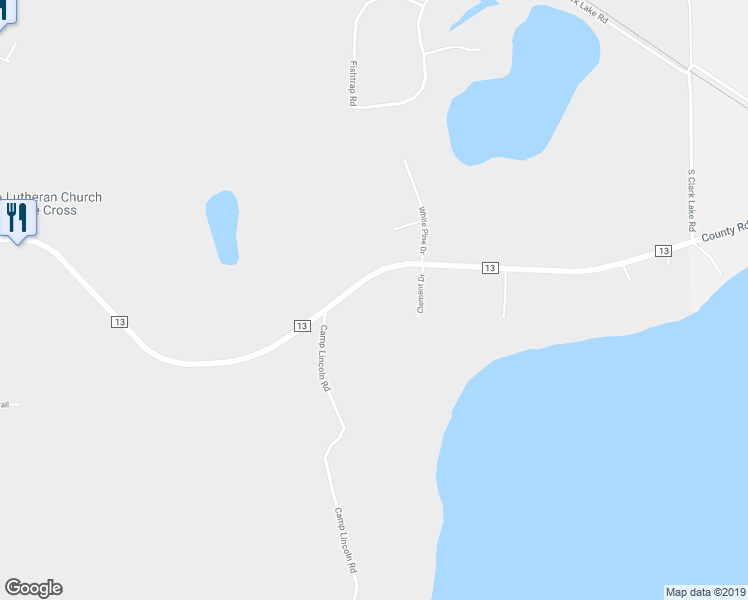 map of restaurants, bars, coffee shops, grocery stores, and more near 5877 County Road 13 in Nisswa