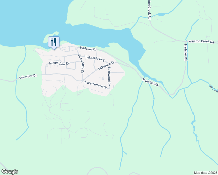 map of restaurants, bars, coffee shops, grocery stores, and more near 128 Lakewood Drive in Mossyrock