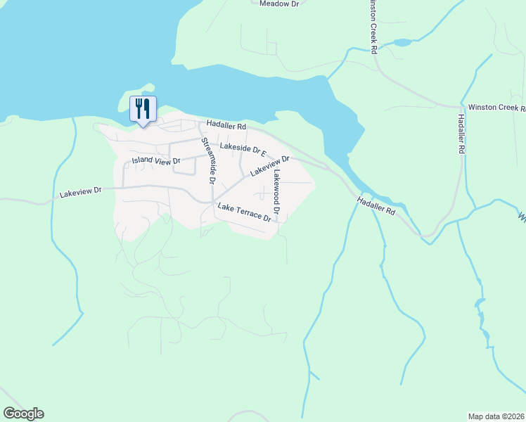 map of restaurants, bars, coffee shops, grocery stores, and more near 120 Lake Terrace Drive in Mossyrock