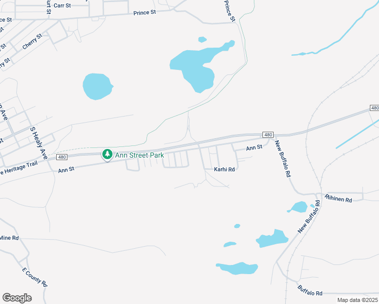 map of restaurants, bars, coffee shops, grocery stores, and more near 101 Sherman Street in Negaunee