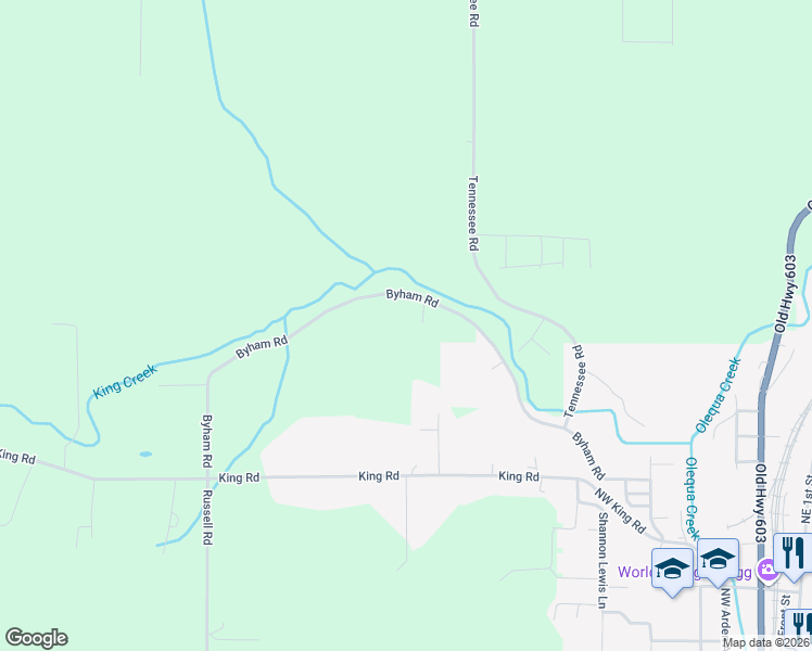 map of restaurants, bars, coffee shops, grocery stores, and more near 863 Byham Road in Winlock