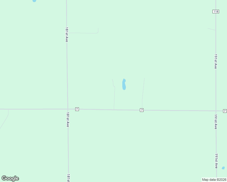 map of restaurants, bars, coffee shops, grocery stores, and more near 18398 County Road 7 in Verndale