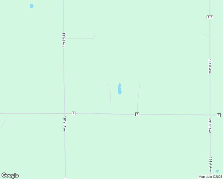 map of restaurants, bars, coffee shops, grocery stores, and more near 18398 County Road 7 in Verndale