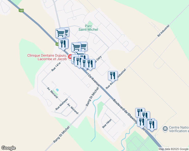 map of restaurants, bars, coffee shops, grocery stores, and more near 4285 Boulevard de Shawinigan-Sud in Shawinigan
