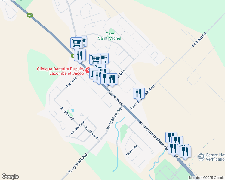 map of restaurants, bars, coffee shops, grocery stores, and more near 4285 Boulevard de Shawinigan-Sud in Shawinigan