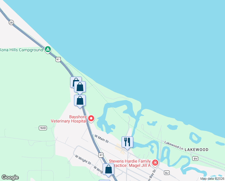 map of restaurants, bars, coffee shops, grocery stores, and more near 165 Bayou Street in Marquette