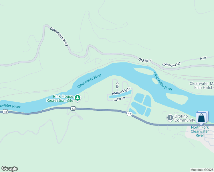 map of restaurants, bars, coffee shops, grocery stores, and more near Kamloop Lane in Clearwater County