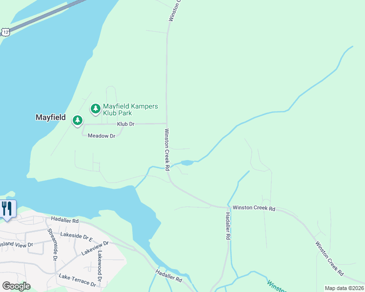 map of restaurants, bars, coffee shops, grocery stores, and more near 321 Winston Creek Road in Mossyrock