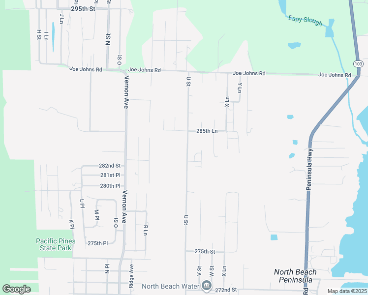 map of restaurants, bars, coffee shops, grocery stores, and more near 28311 U Street in Ocean Park