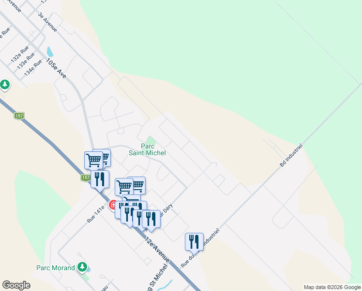 map of restaurants, bars, coffee shops, grocery stores, and more near 1095 Avenue Graziella-Dumaine in Shawinigan