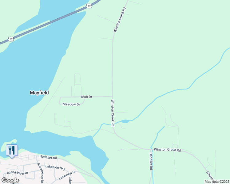 map of restaurants, bars, coffee shops, grocery stores, and more near 301 Winston Creek Road in Mossyrock