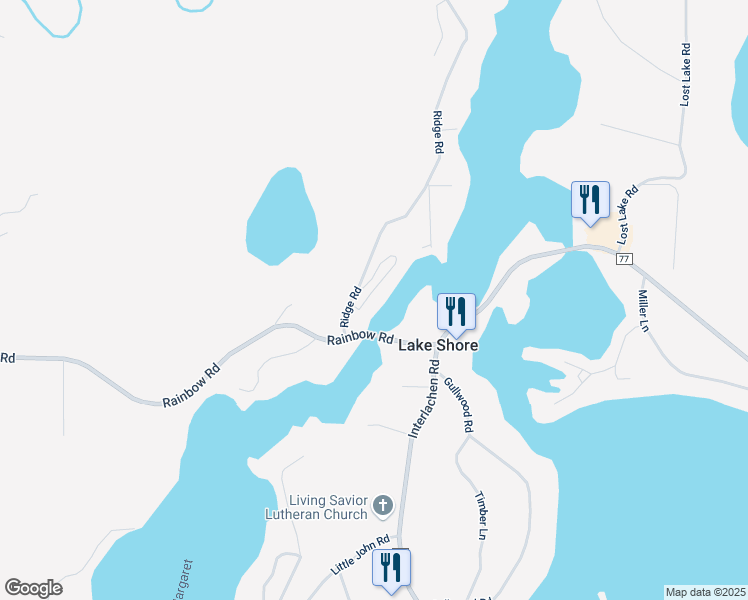 map of restaurants, bars, coffee shops, grocery stores, and more near 8098 Channel View Road in Nisswa