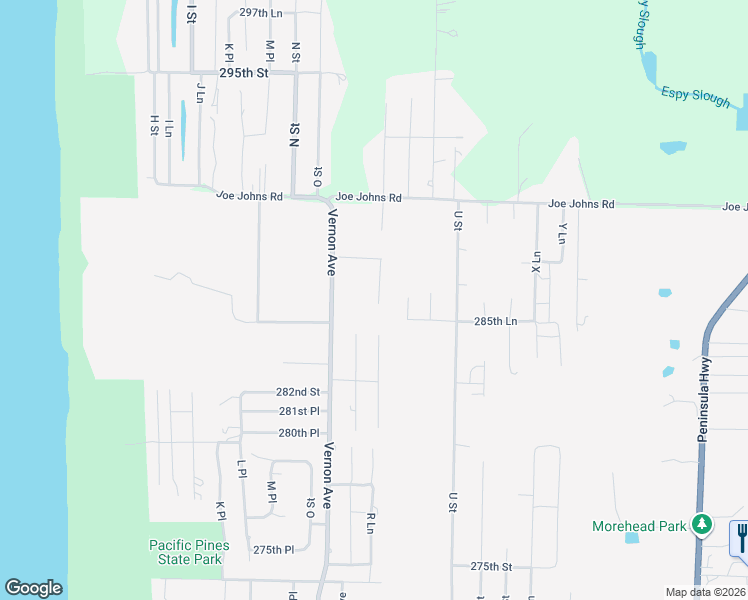 map of restaurants, bars, coffee shops, grocery stores, and more near 28515 R Lane in Ocean Park