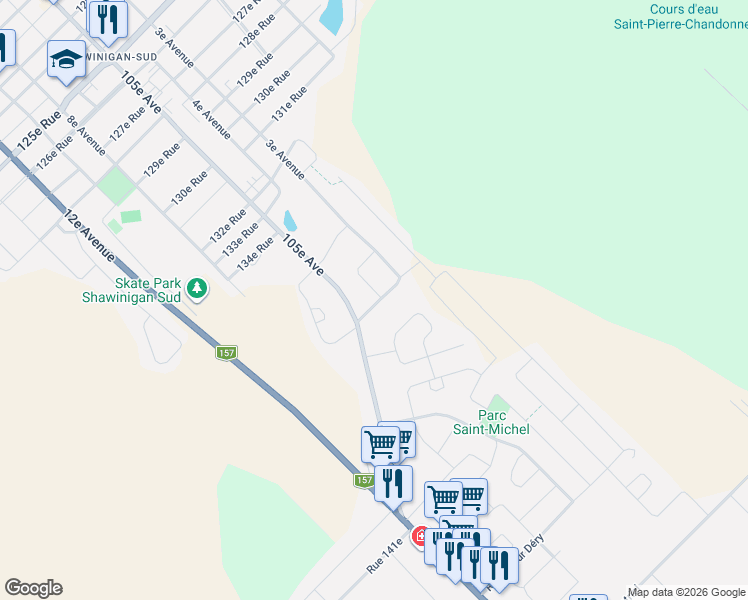 map of restaurants, bars, coffee shops, grocery stores, and more near 430 138e Rue in Shawinigan