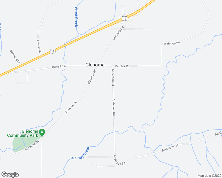 map of restaurants, bars, coffee shops, grocery stores, and more near 150 Anderson Road in Glenoma