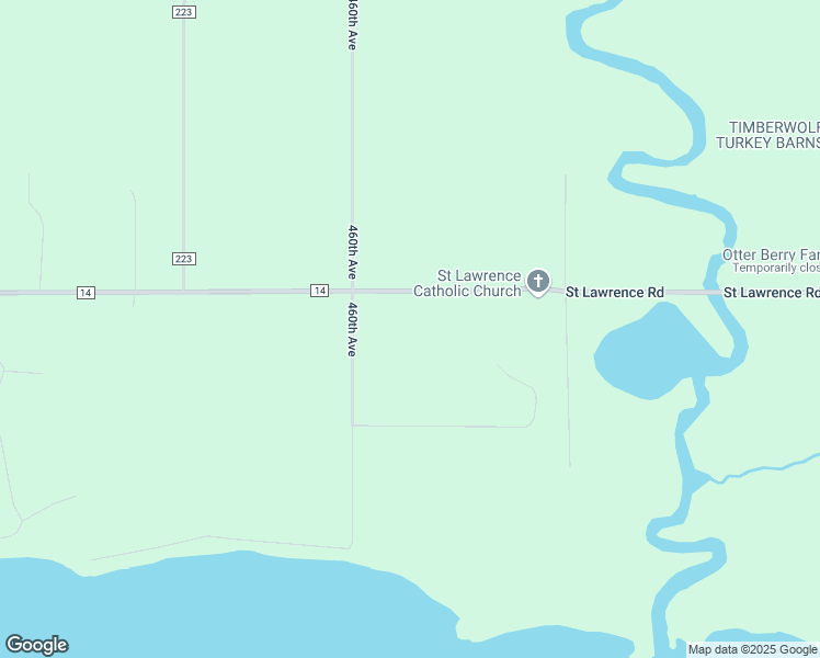 map of restaurants, bars, coffee shops, grocery stores, and more near 46112 County Highway 14 in Perham