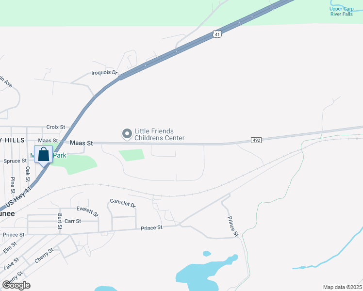map of restaurants, bars, coffee shops, grocery stores, and more near in Negaunee