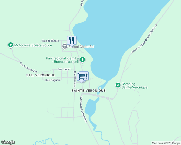map of restaurants, bars, coffee shops, grocery stores, and more near 1708 Boulevard Fernand Lafontaine in Rivière-Rouge