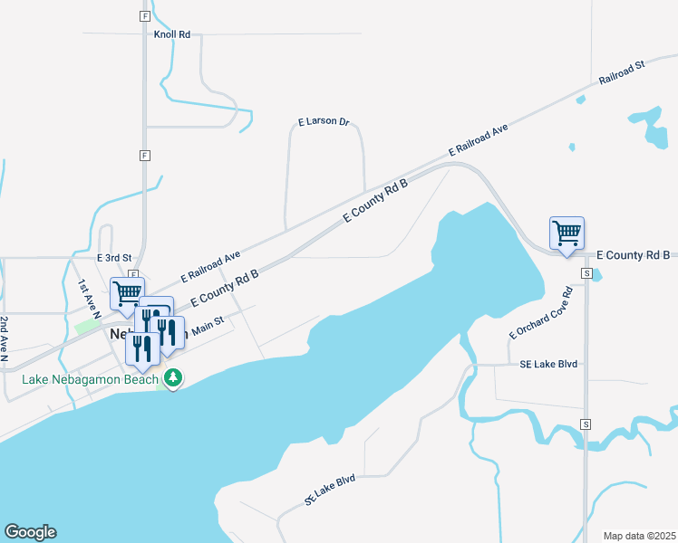 map of restaurants, bars, coffee shops, grocery stores, and more near 11780 East Bolognesi Road in Lake Nebagamon