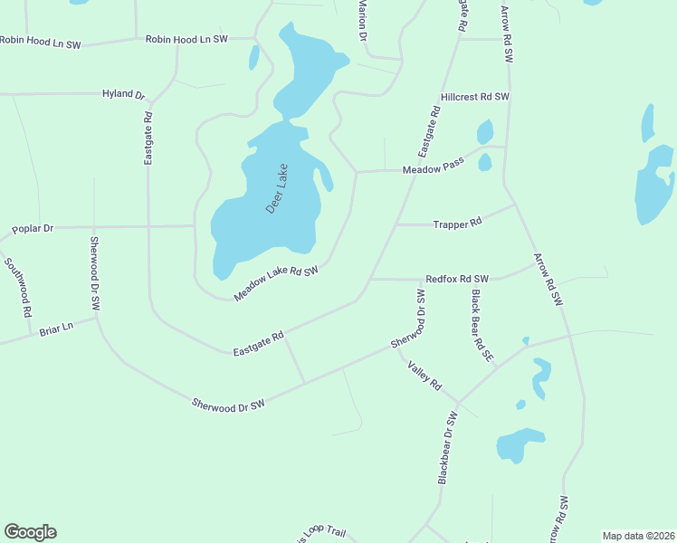 map of restaurants, bars, coffee shops, grocery stores, and more near 7930 Meadow Lake Road Southwest in Motley