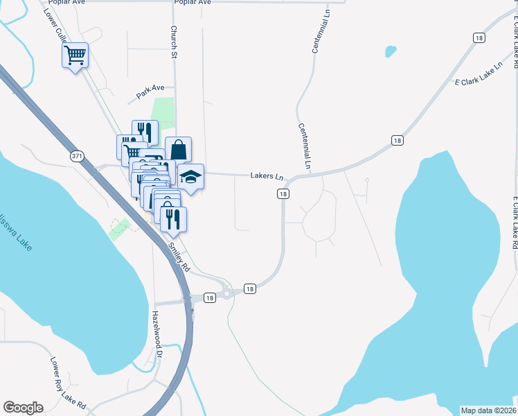 map of restaurants, bars, coffee shops, grocery stores, and more near 25392 Pine Haven Road in Nisswa