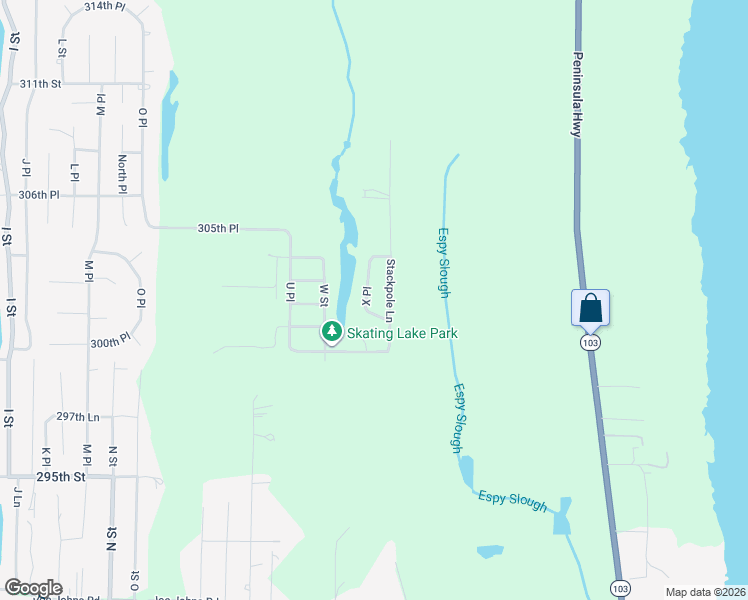 map of restaurants, bars, coffee shops, grocery stores, and more near 30206 X Place in Ocean Park
