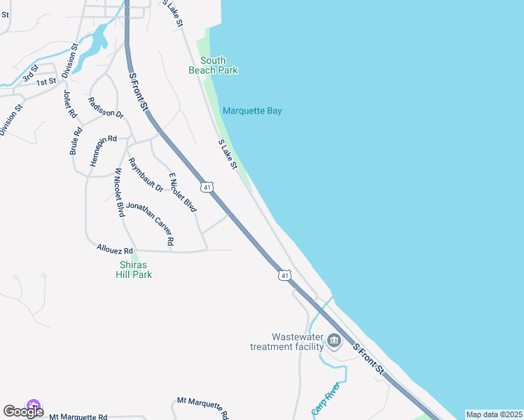 map of restaurants, bars, coffee shops, grocery stores, and more near 27 Wall Street in Marquette