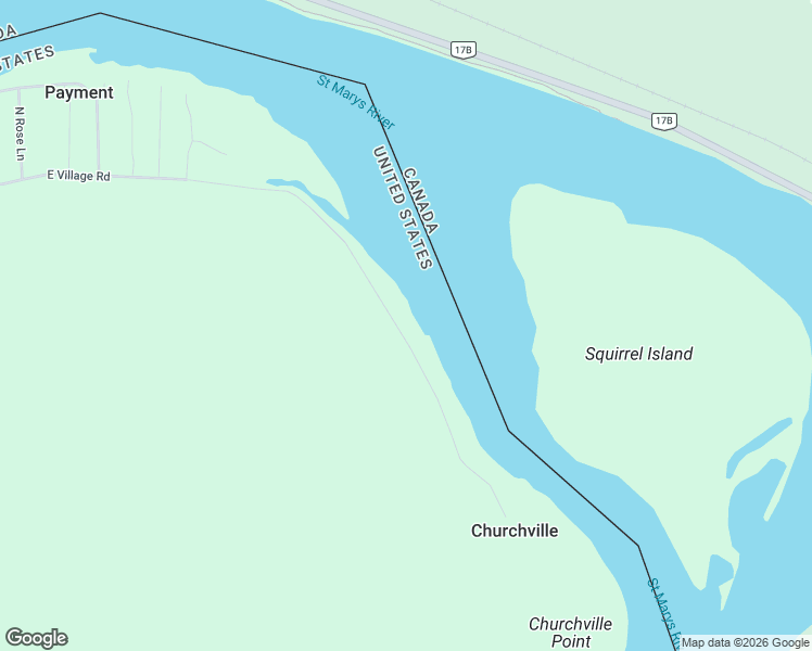 map of restaurants, bars, coffee shops, grocery stores, and more near 11603 East Village Road in Sault Ste. Marie