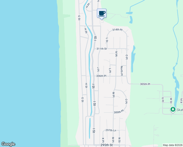 map of restaurants, bars, coffee shops, grocery stores, and more near 30701 I Street in Ocean Park