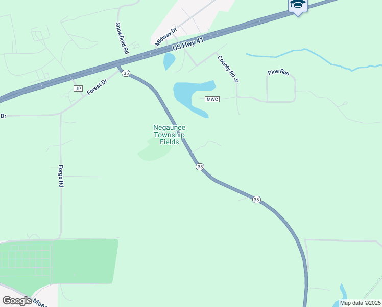 map of restaurants, bars, coffee shops, grocery stores, and more near 64 Michigan 35 in Negaunee