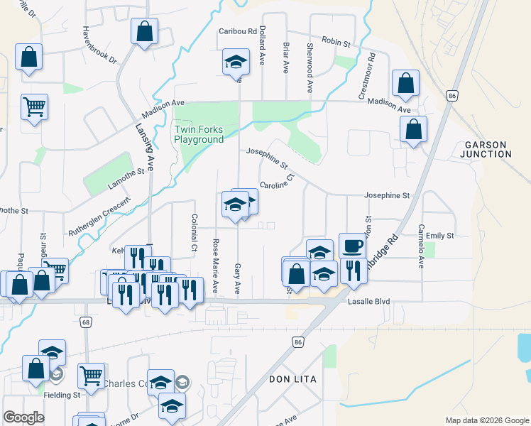 map of restaurants, bars, coffee shops, grocery stores, and more near 2096 Montfort Street in Sudbury