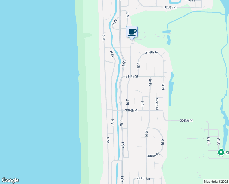 map of restaurants, bars, coffee shops, grocery stores, and more near 30804 H Street in Ocean Park