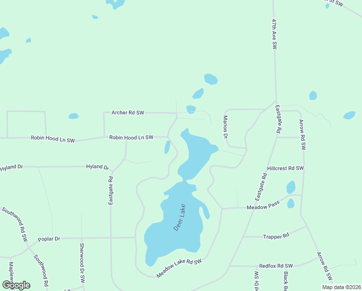 map of restaurants, bars, coffee shops, grocery stores, and more near 8341 Meadow Lake Road Southwest in Staples