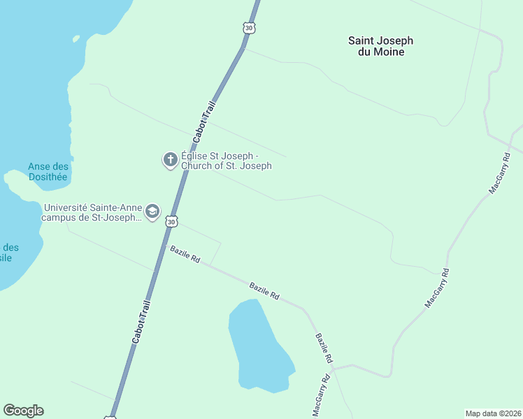 map of restaurants, bars, coffee shops, grocery stores, and more near 76 5308 Road in Saint Joseph du Moine